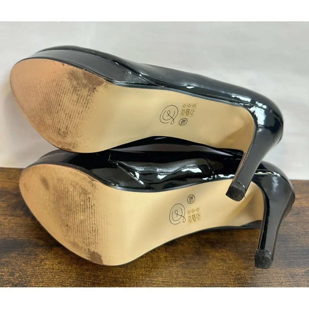 Chinese Laundry Black Patent Platform Pumps Stiletto Heel Elegant Classy Size 11 - Picture 14 of 15